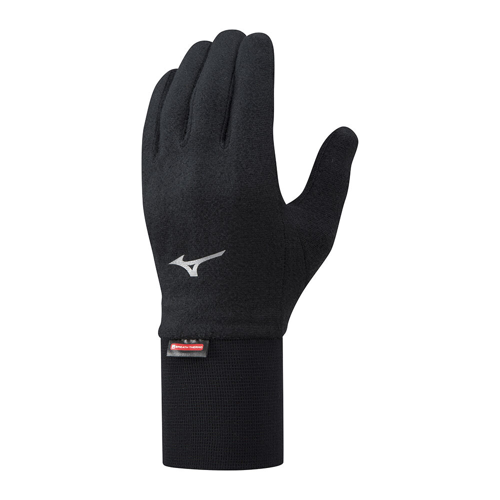 Mizuno Breath Thermo Mid Weight Fleece - Erkek Eldiven - Siyah Türkiye (CZWENP-321)